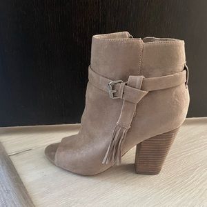 Peep toe booties